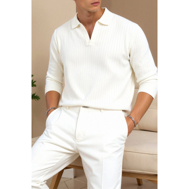 Polo homme en maille côtelée – minimaliste et élégant
