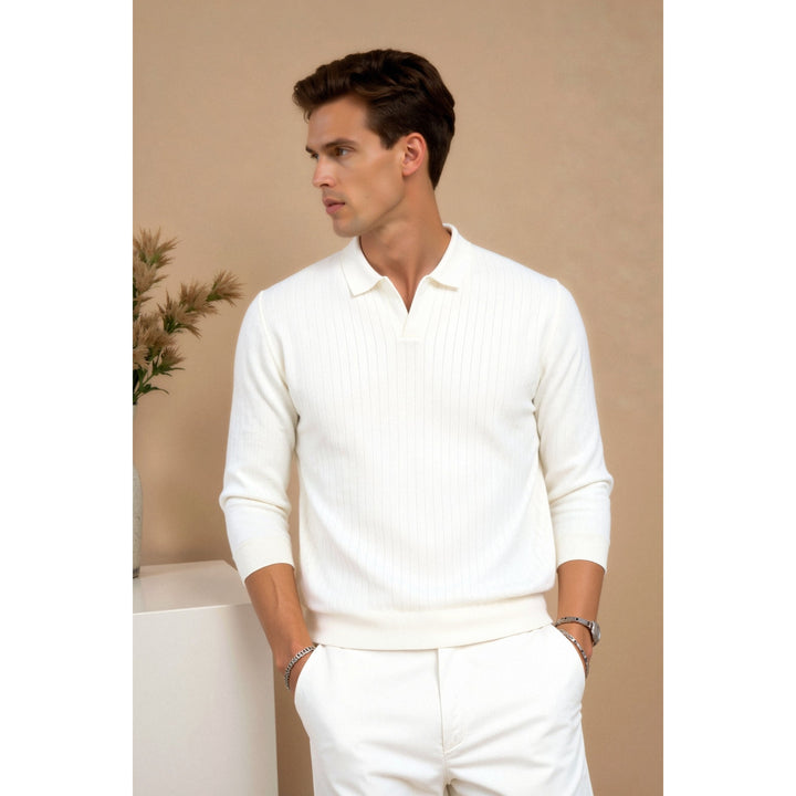 Polo homme en maille côtelée – minimaliste et élégant