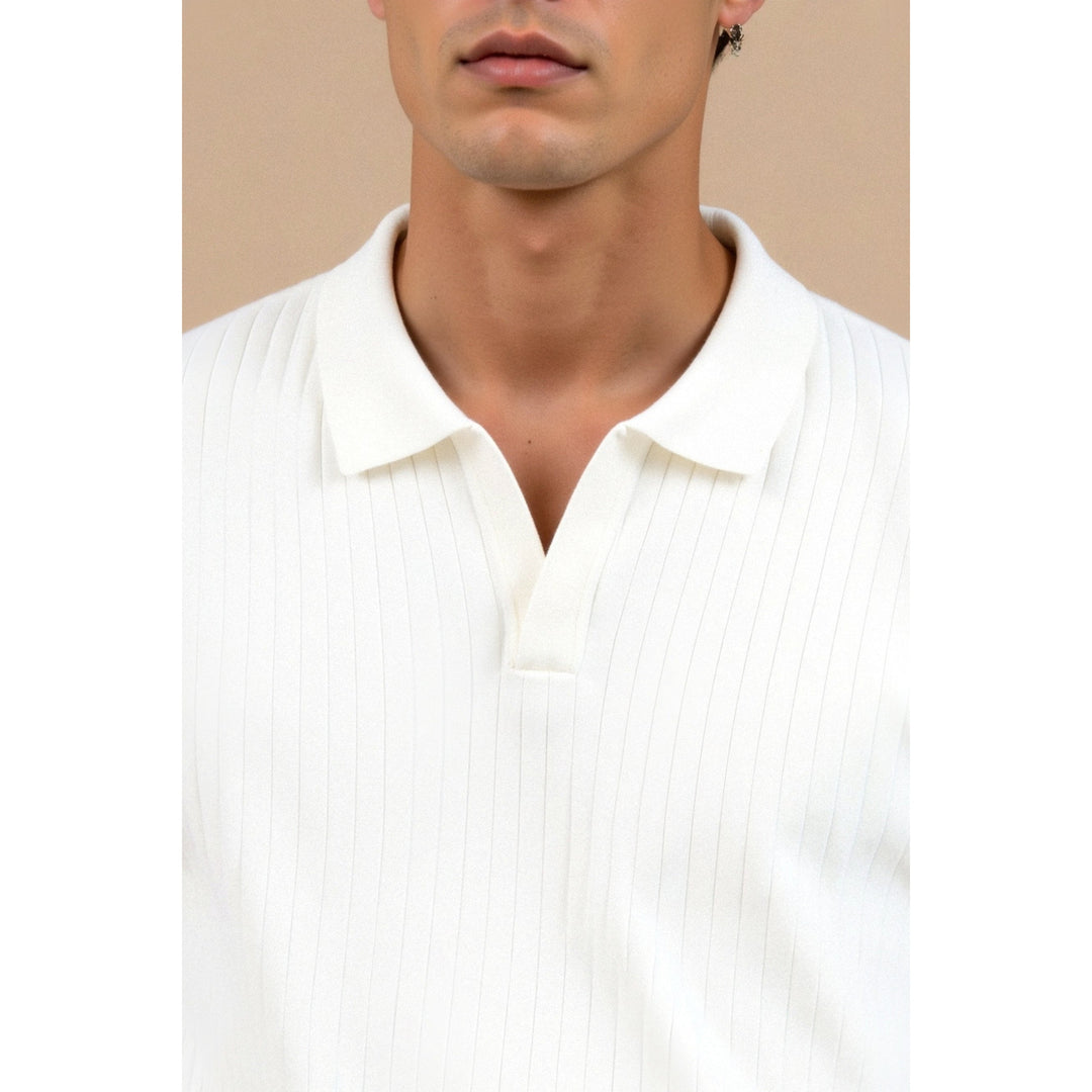 Polo homme en maille côtelée – minimaliste et élégant