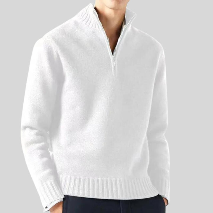 Pull Anton à demi-zip en laine mélangée – chaud et élégant
