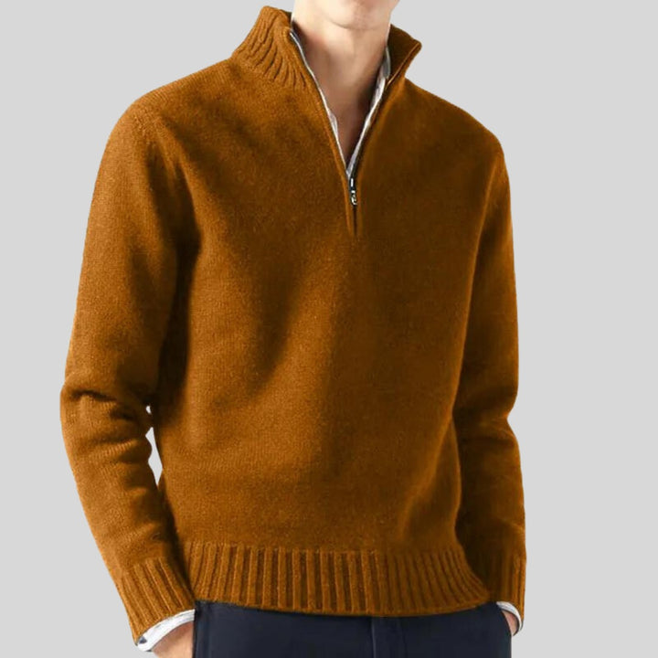 Pull Anton à demi-zip en laine mélangée – chaud et élégant