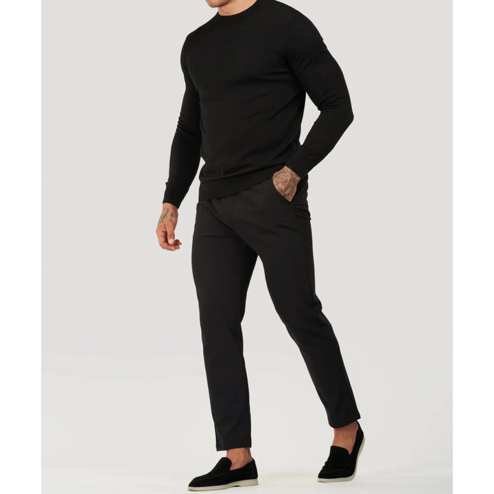 Pull col roulé en maille fine – coupe slim élégante