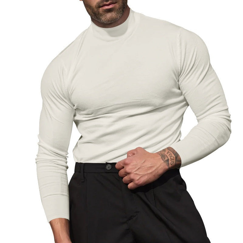 Pull col roulé en maille fine – coupe slim élégante