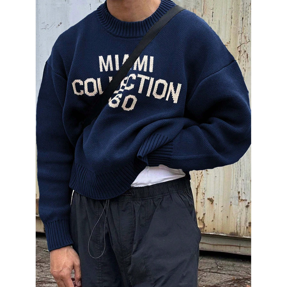Pull en maille streetstyle américain – col rond oversize