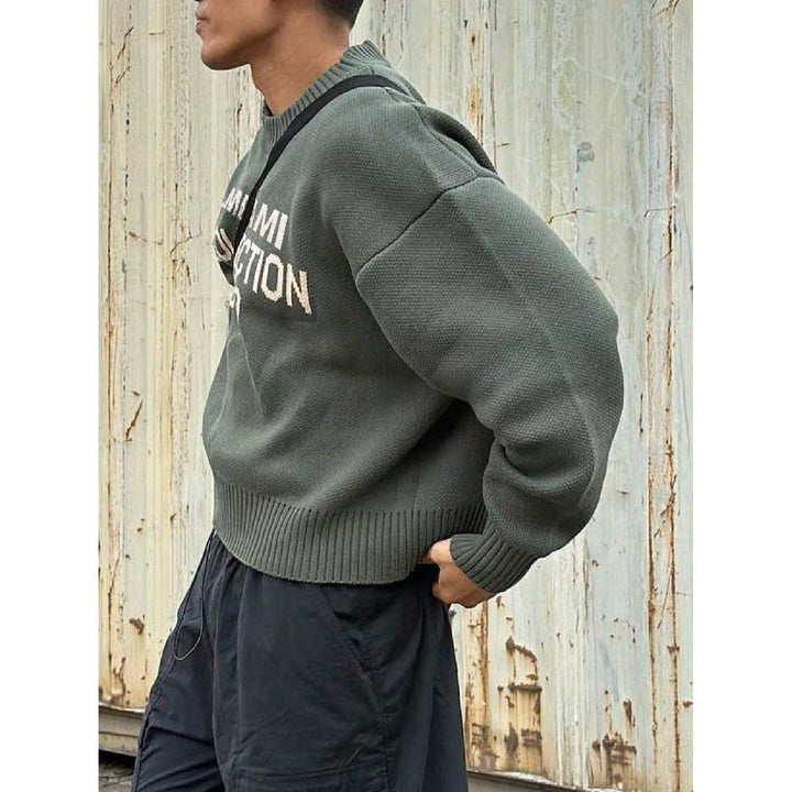 Pull en maille streetstyle américain – col rond oversize