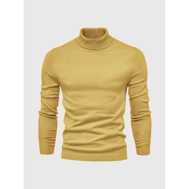 Pull homme à col roulé en coton doux – facile d'entretien