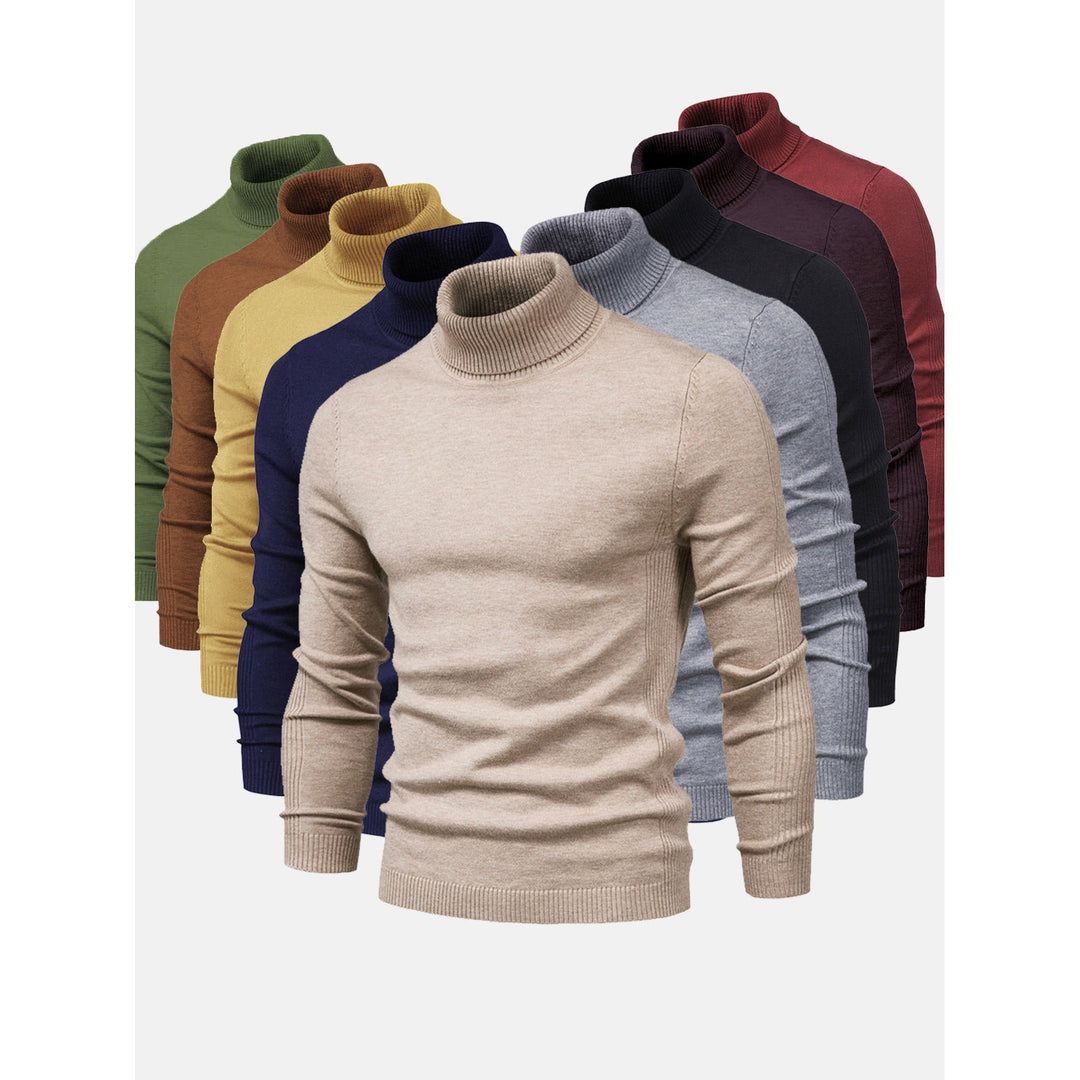 Pull homme à col roulé en coton doux – facile d'entretien