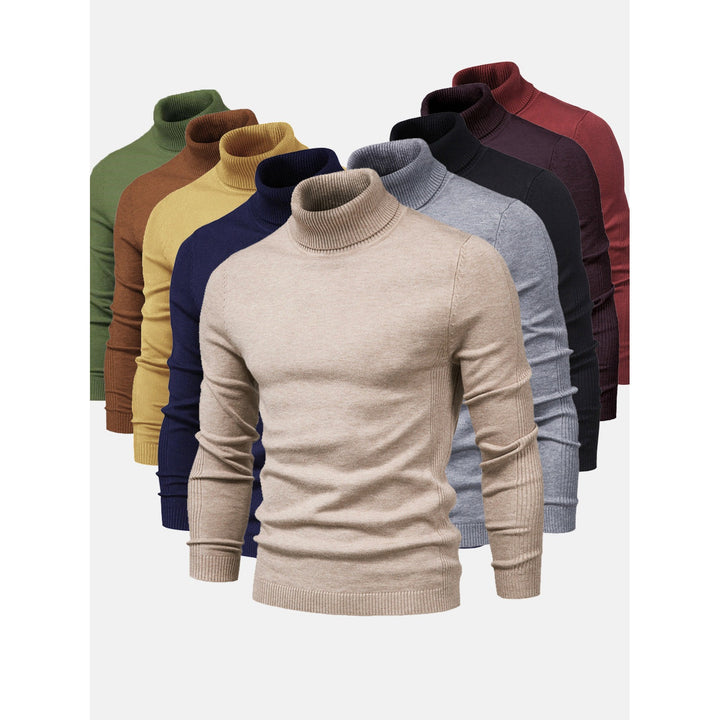 Pull homme à col roulé en coton doux – facile d'entretien