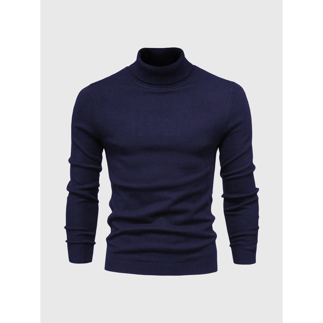 Pull homme à col roulé en coton doux – facile d'entretien