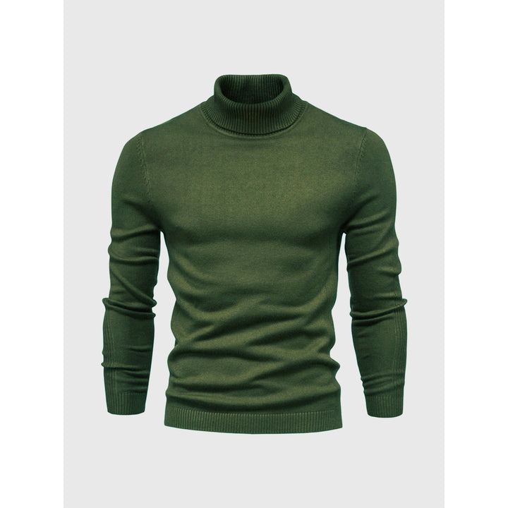 Pull homme à col roulé en coton doux – facile d'entretien
