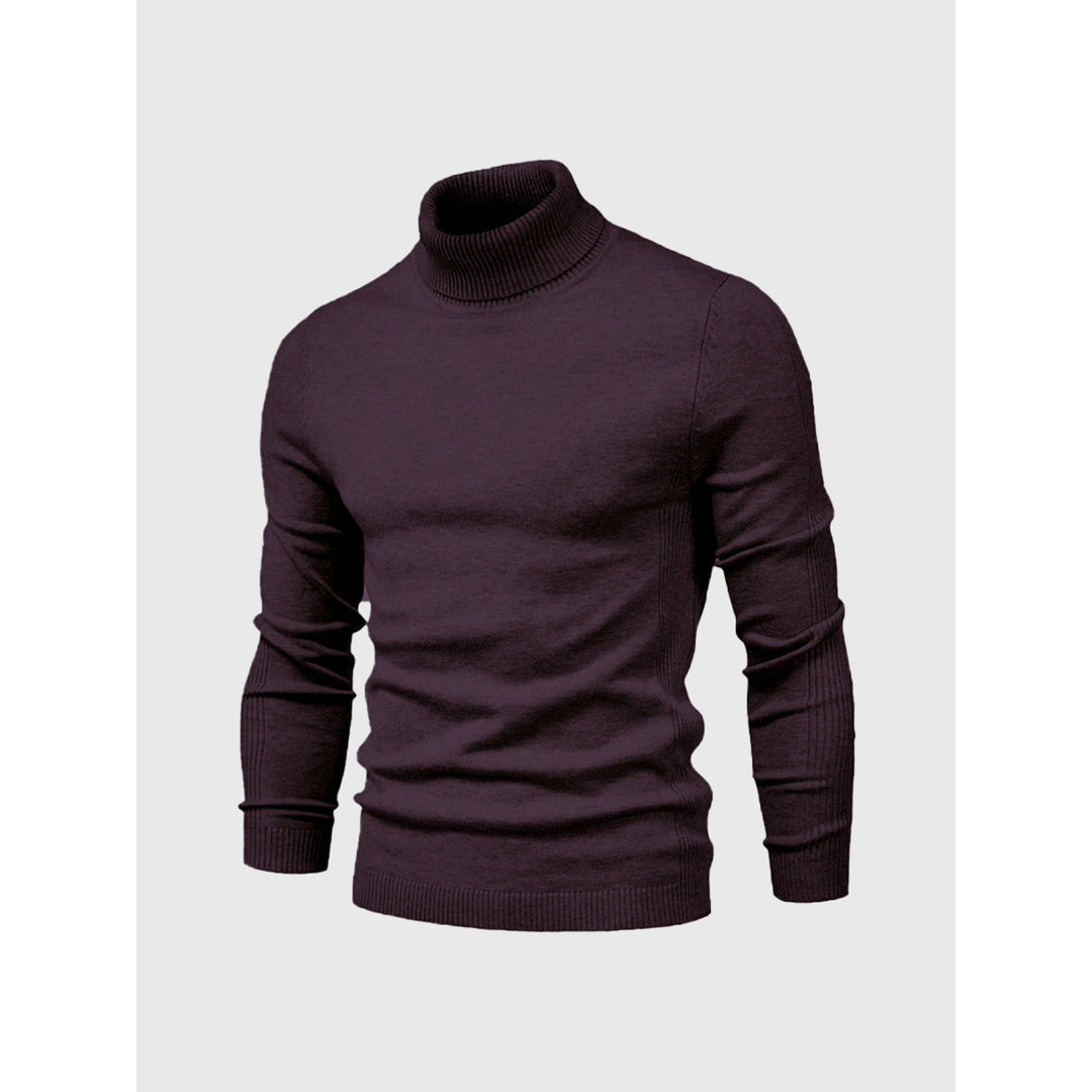 Pull homme à col roulé en coton doux – facile d'entretien
