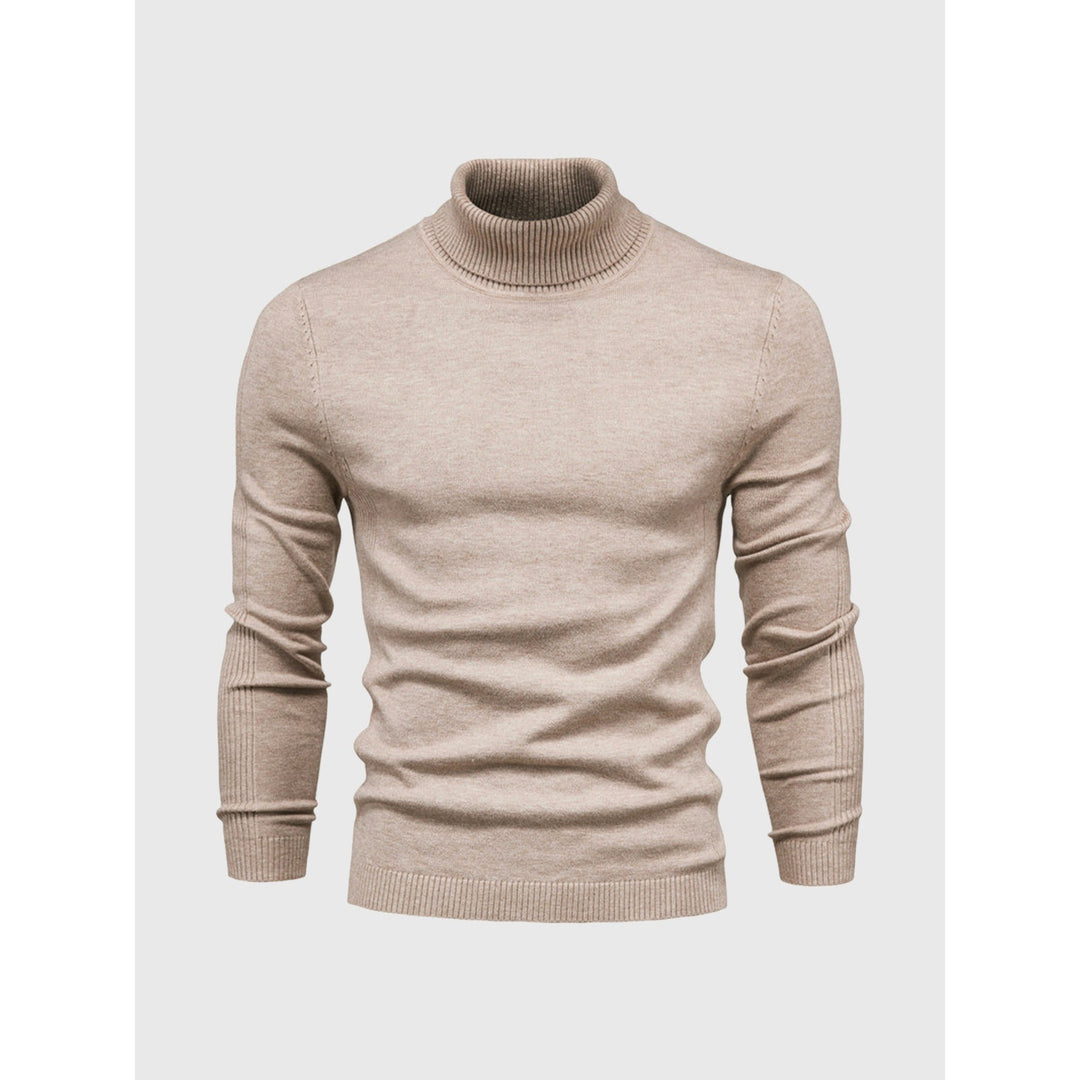Pull homme à col roulé en coton doux – facile d'entretien
