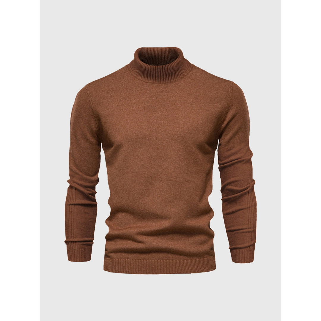 Pull homme à col roulé en coton doux – facile d'entretien