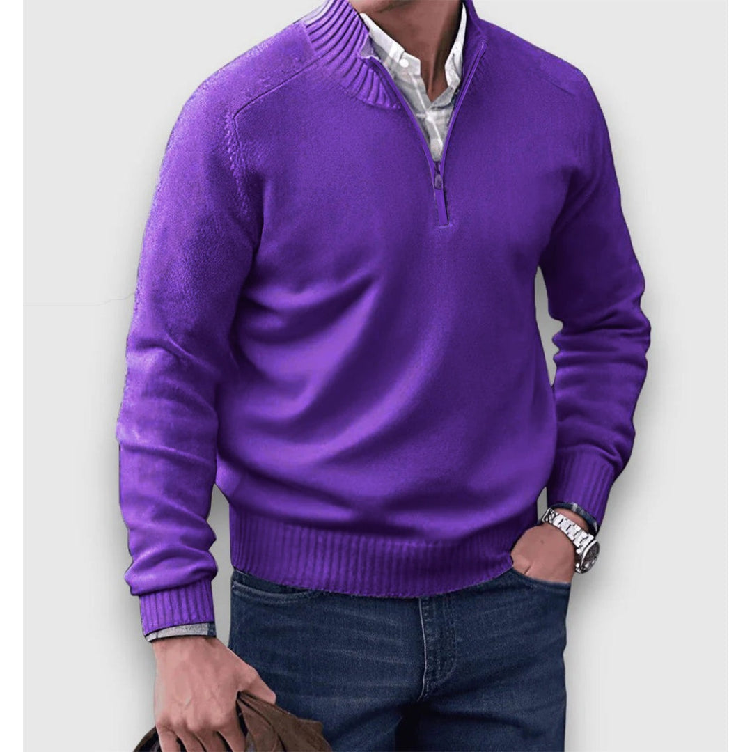 Pull homme à col zippé – maille fine pour toute occasion