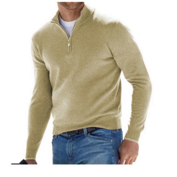 Pull homme à demi-zip et col montant – bureau et loisirs