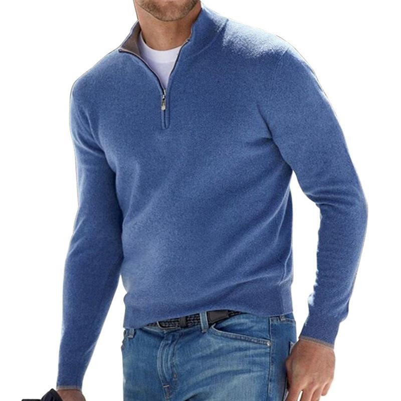 Pull homme à demi-zip et col montant – bureau et loisirs