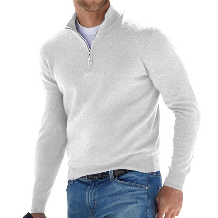 Pull homme à demi-zip et col montant – bureau et loisirs