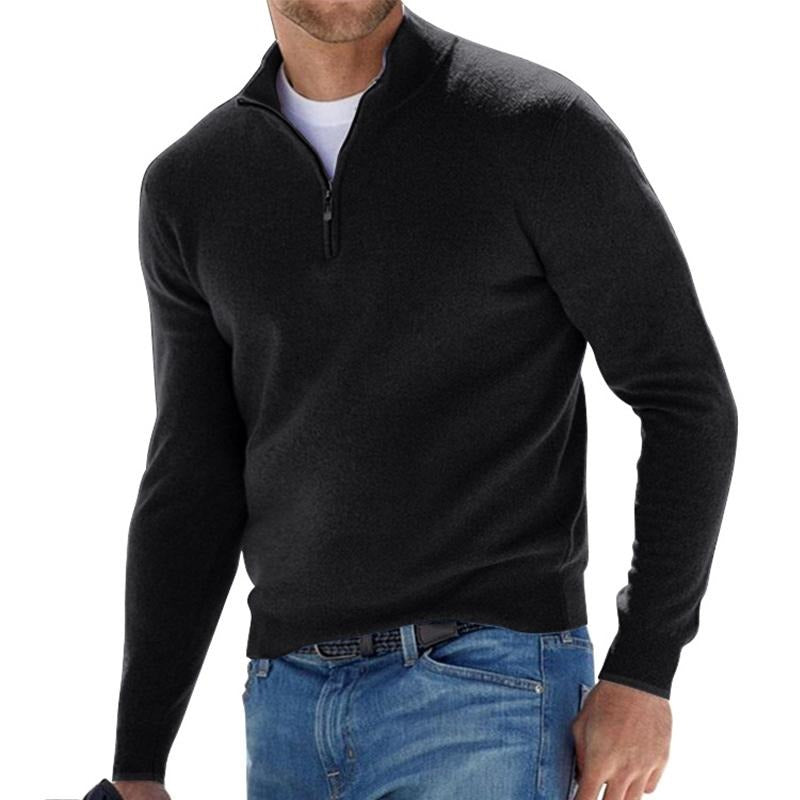 Pull homme à demi-zip et col montant – bureau et loisirs