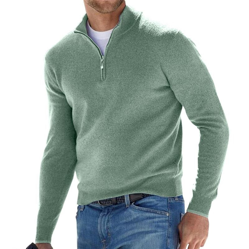 Pull homme à demi-zip et col montant – bureau et loisirs