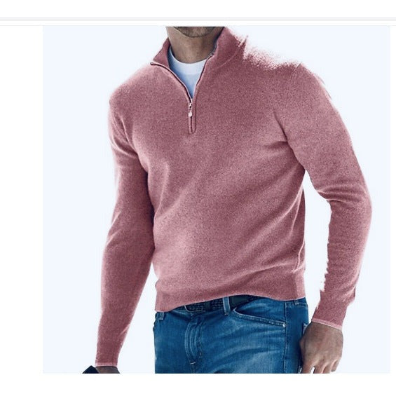 Pull homme à demi-zip et col montant – bureau et loisirs