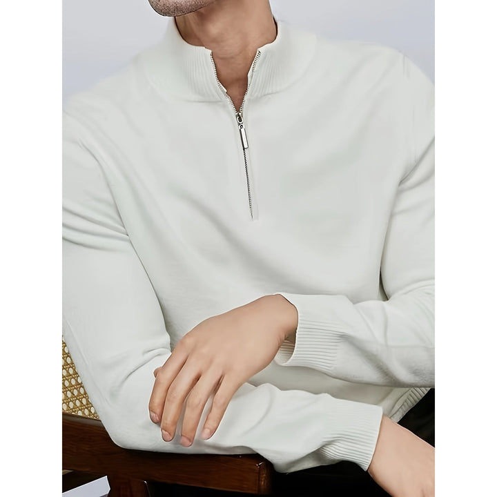 Pull homme à demi-zip et col montant – maille confortable