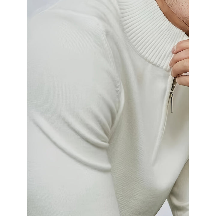 Pull homme à demi-zip et col montant – maille confortable
