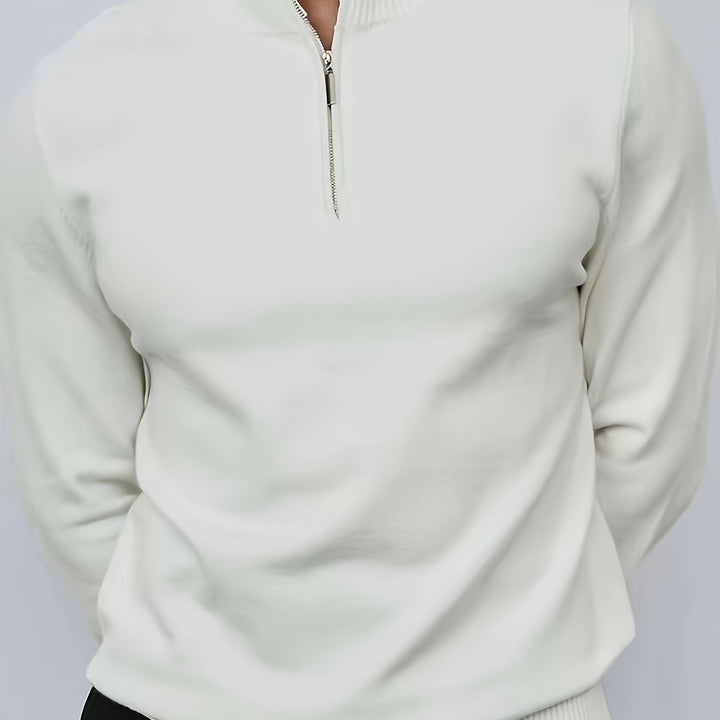 Pull homme à demi-zip et col montant – maille confortable