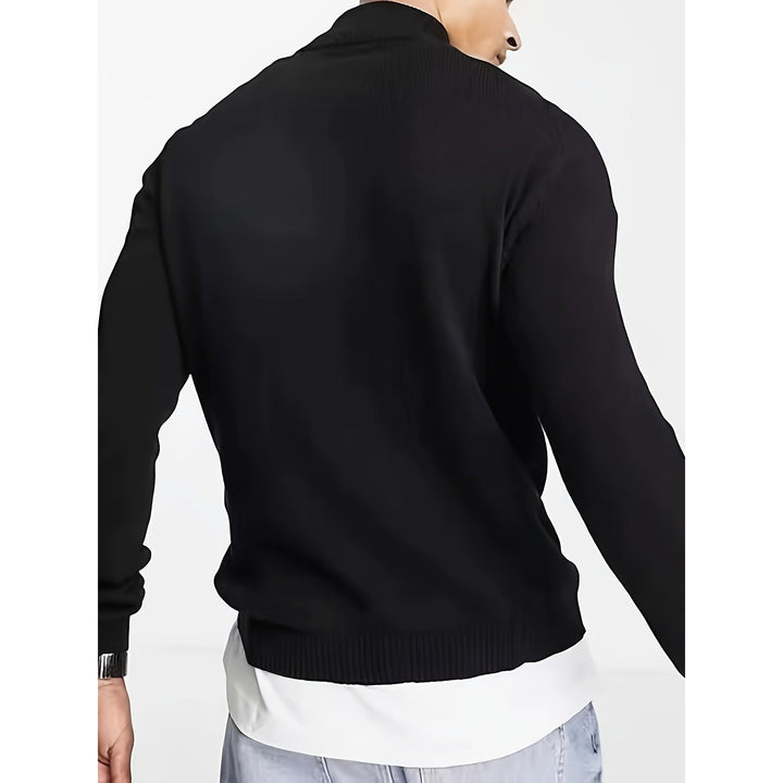 Pull homme à demi-zip et col montant – maille confortable