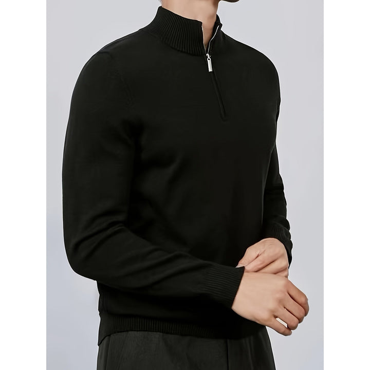 Pull homme à demi-zip et col montant – maille confortable