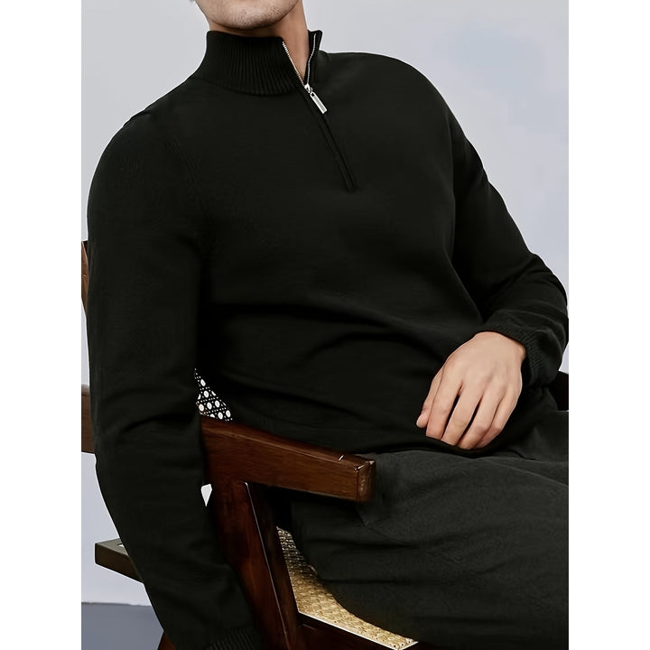 Pull homme à demi-zip et col montant – maille confortable