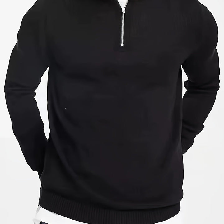Pull homme à demi-zip et col montant – maille confortable