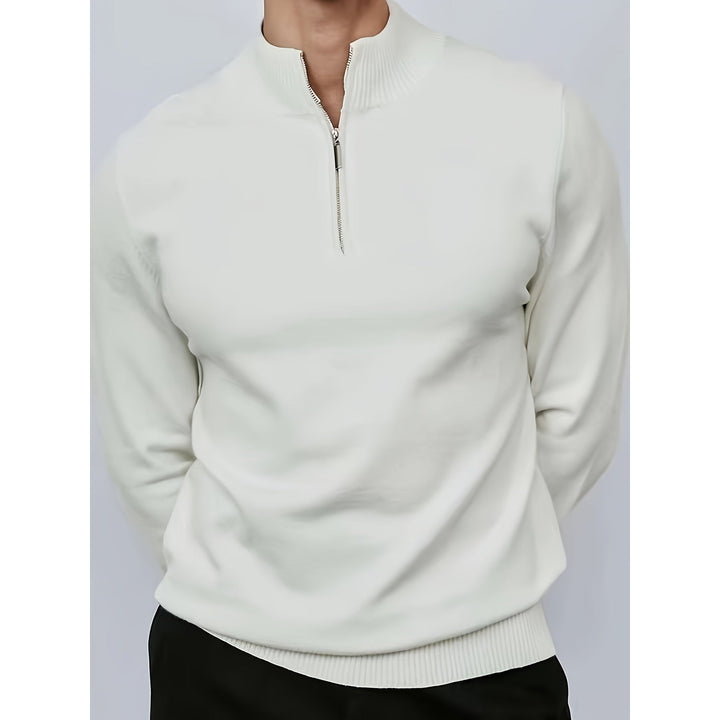 Pull homme à demi-zip et col montant – maille confortable