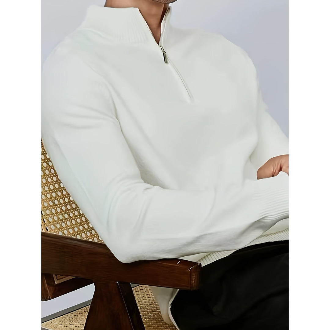 Pull homme à demi-zip et col montant – maille confortable