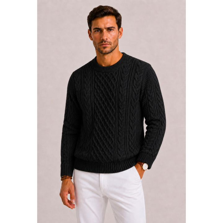 Pull homme à torsades – maille classique au toucher laine