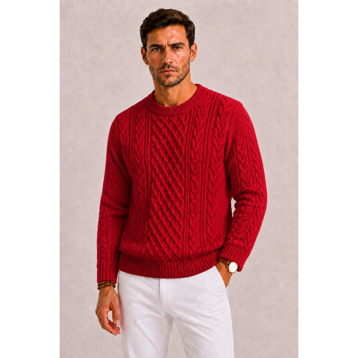 Pull homme à torsades – maille classique au toucher laine