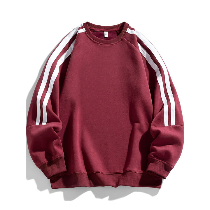 Pull homme col rond – finition rayée, tissu respirant
