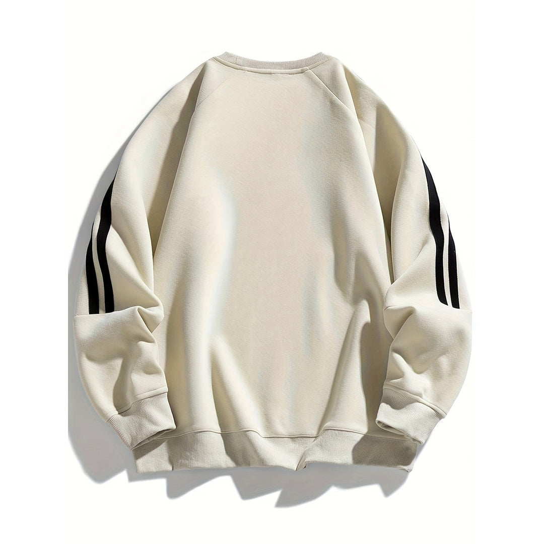 Pull homme col rond – finition rayée, tissu respirant