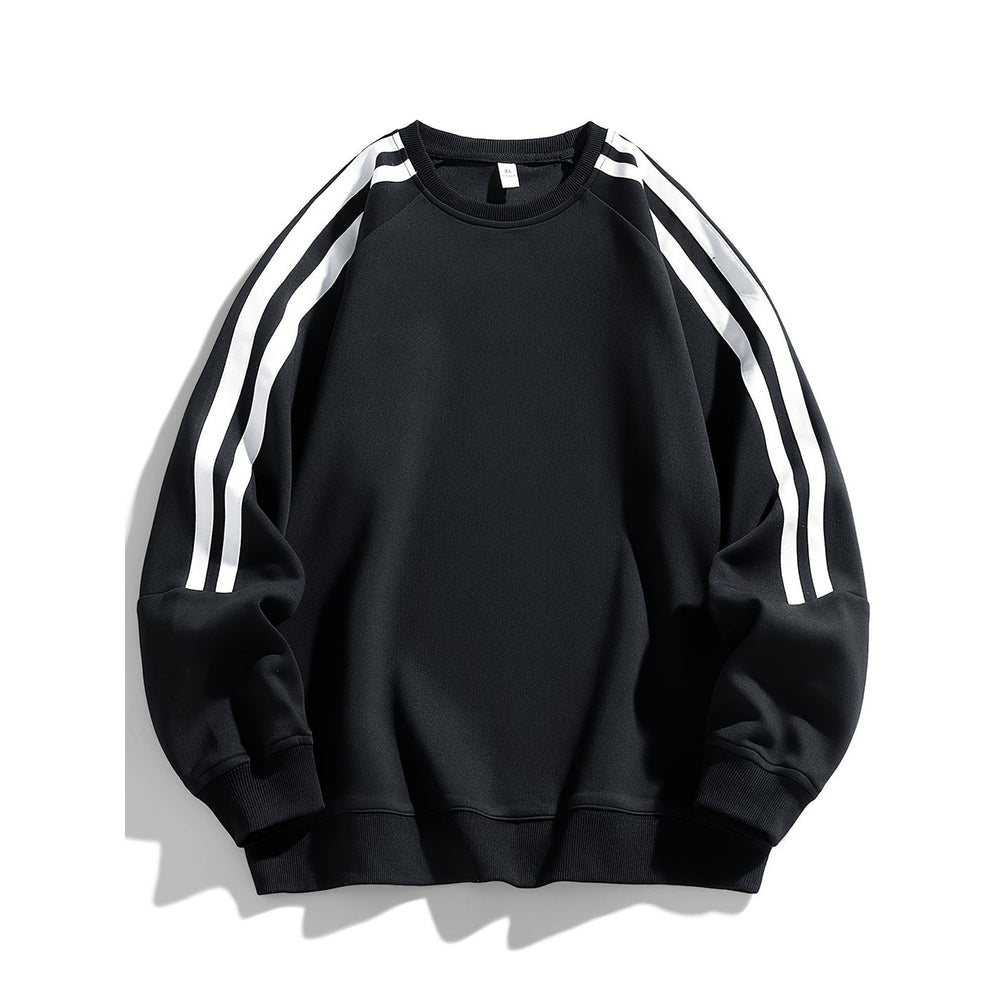 Pull homme col rond – finition rayée, tissu respirant