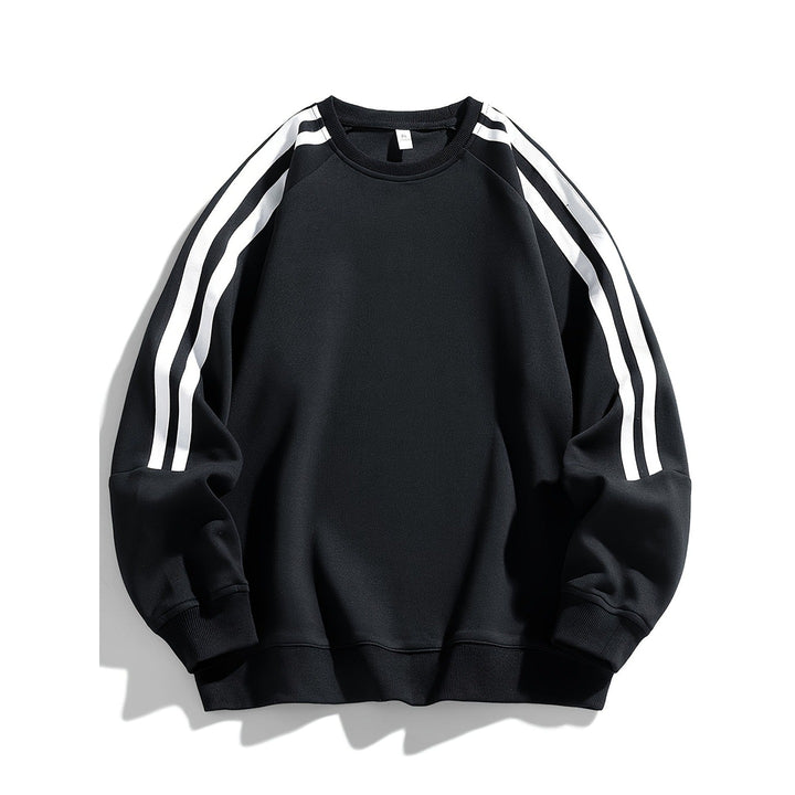 Pull homme col rond – finition rayée, tissu respirant
