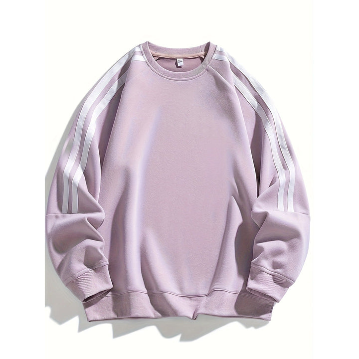 Pull homme col rond – finition rayée, tissu respirant