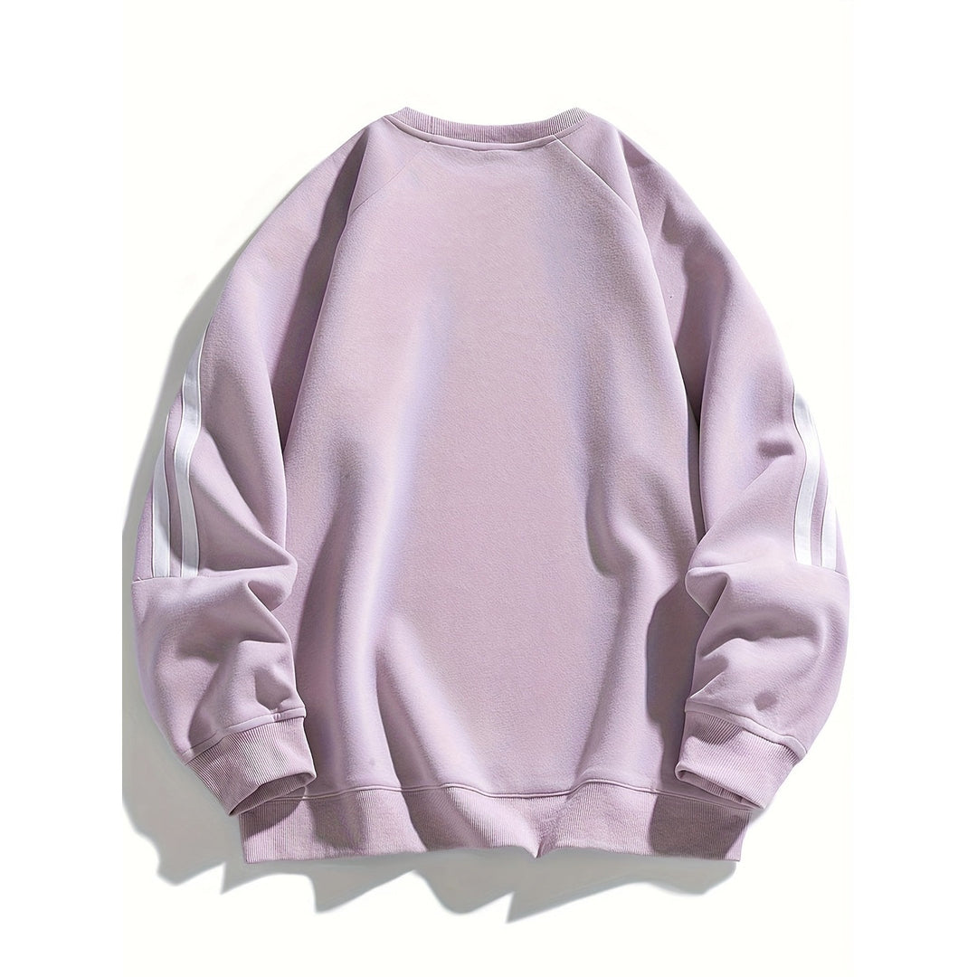 Pull homme col rond – finition rayée, tissu respirant
