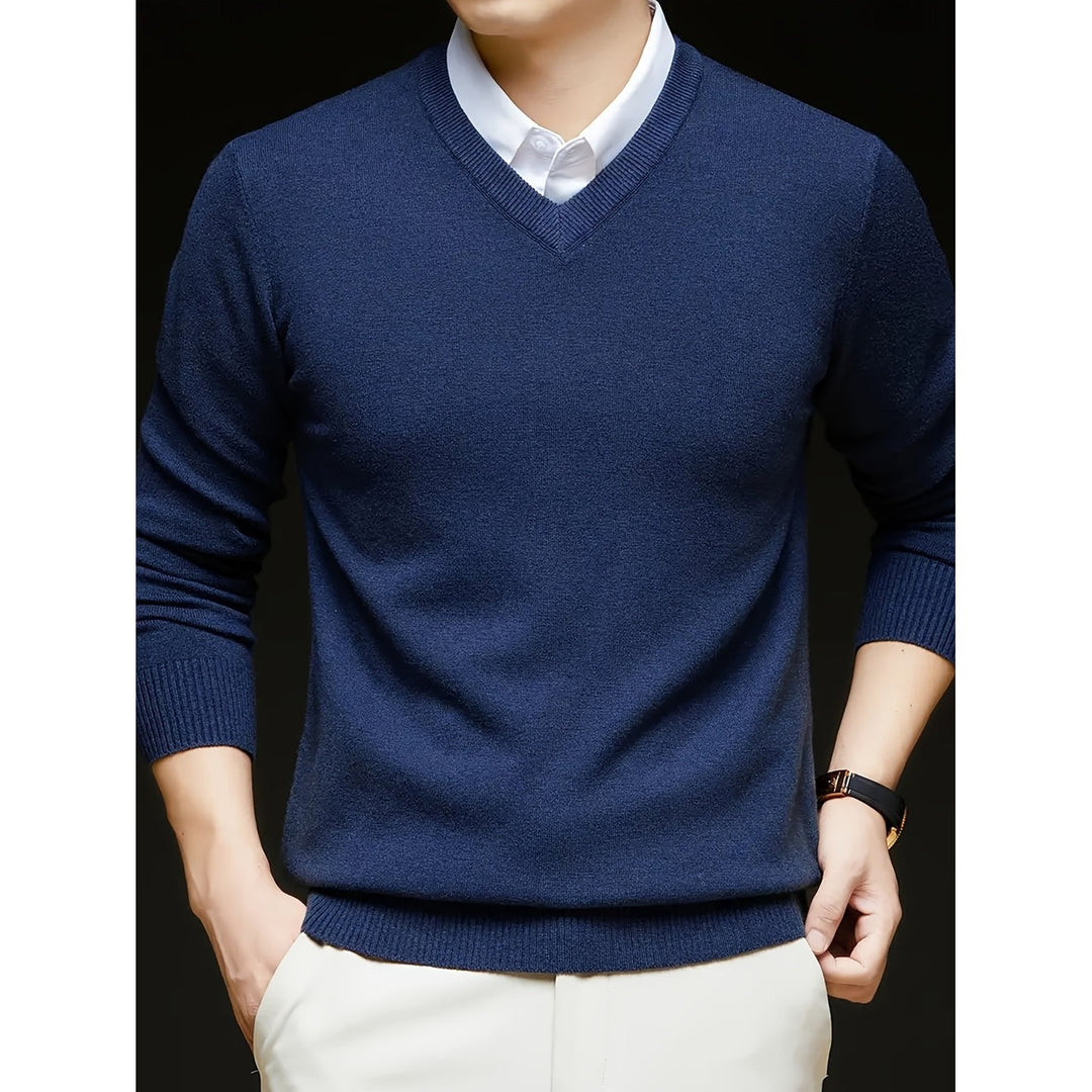 Pull homme col V casual – maille douce et extensible