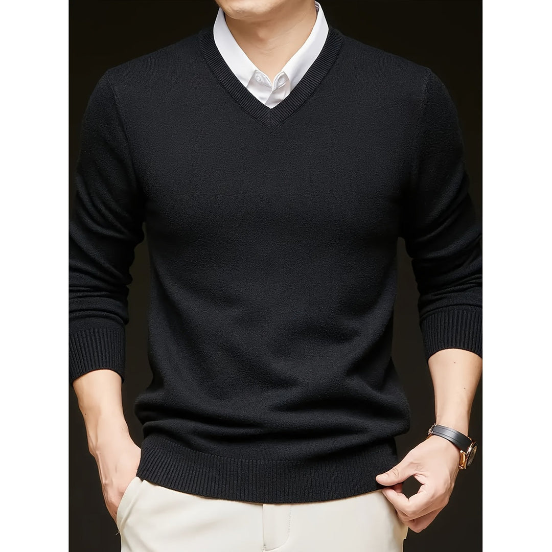 Pull homme col V casual – maille douce et extensible