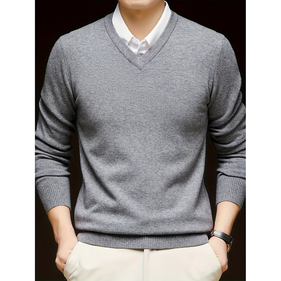 Pull homme col V casual – maille douce et extensible