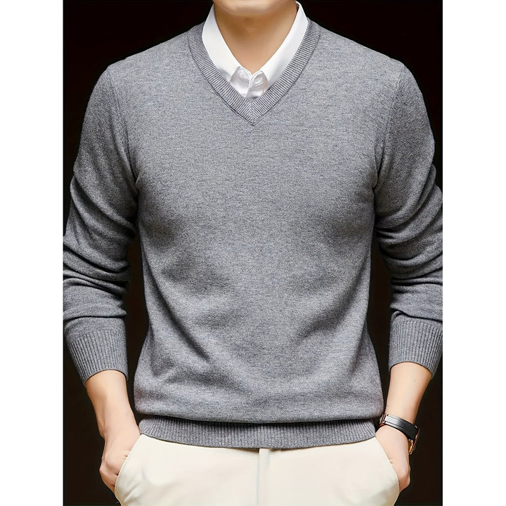 Pull homme col V casual – maille douce et extensible