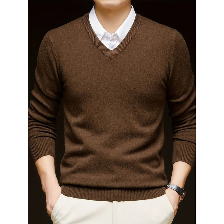 Pull homme col V casual – maille douce et extensible