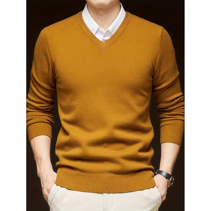 Pull homme col V casual – maille douce et extensible