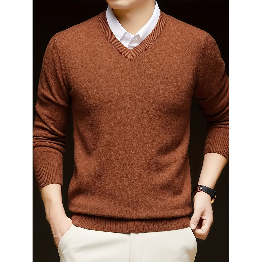 Pull homme col V casual – maille douce et extensible