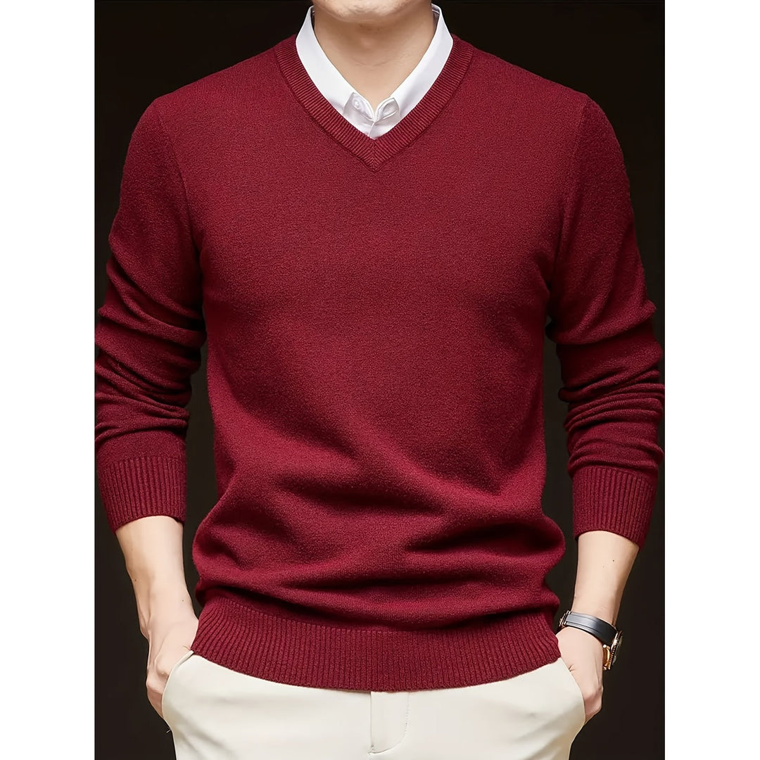 Pull homme col V casual – maille douce et extensible
