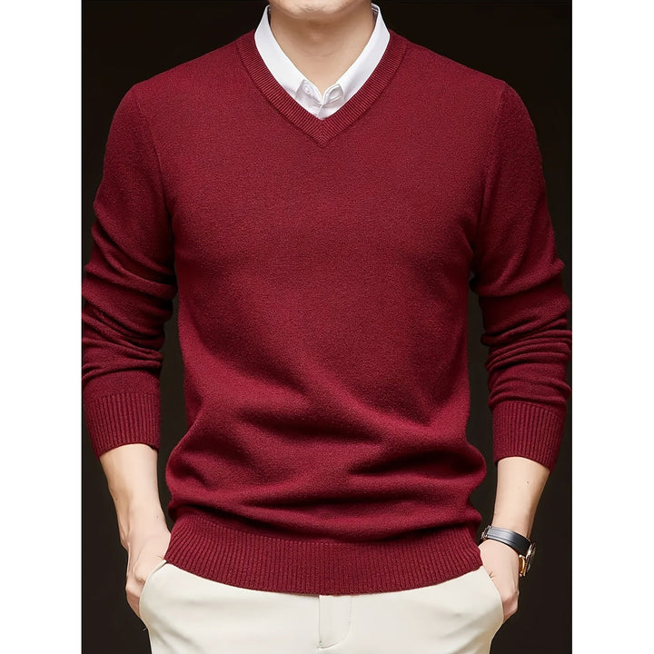 Pull homme col V casual – maille douce et extensible